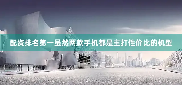 配资排名第一虽然两款手机都是主打性价比的机型